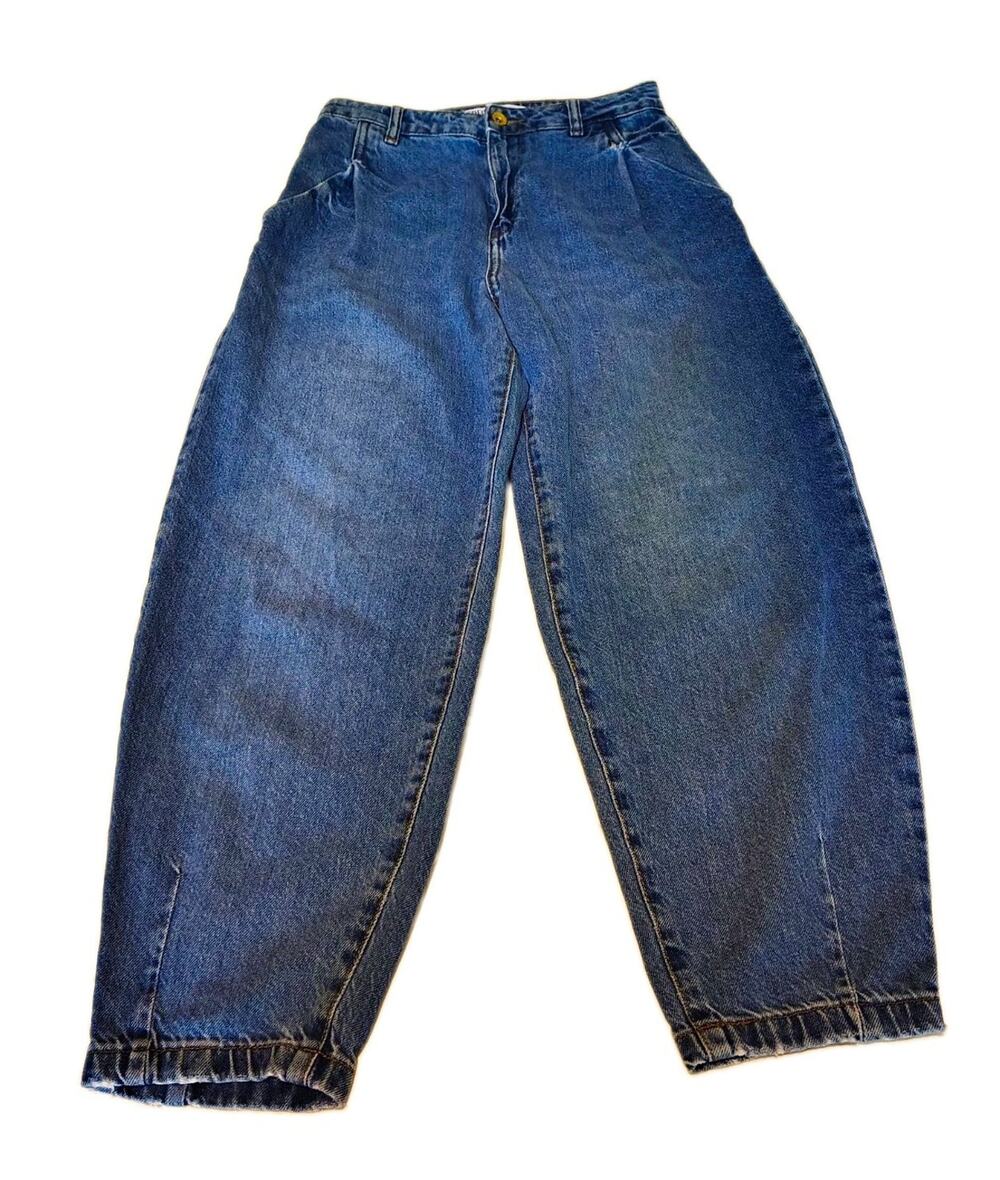 Zara High-Waisted Barrel Leg Slit Hem Jeans Size EUR 34 / US 2